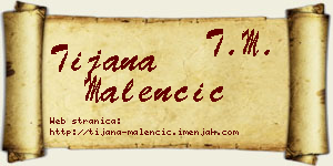 Tijana Malenčić vizit kartica